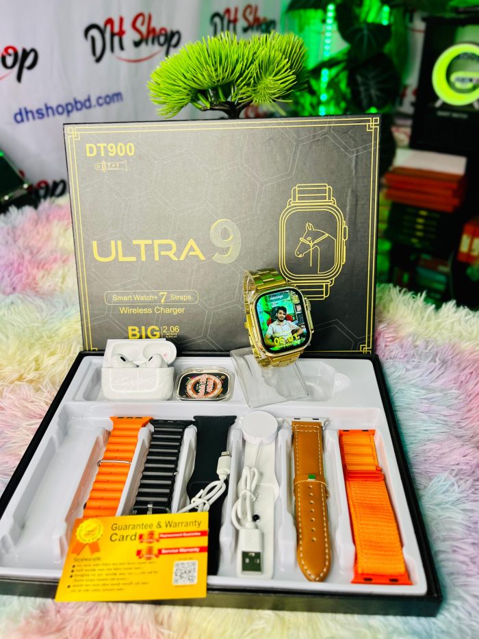 DT 900 Ultra SmartWatch With 01 Earbuds+07 Straps+01 Back-Cover (FREE) - Image 2