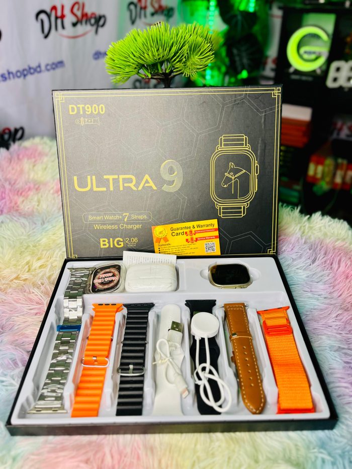 DT 900 Ultra SmartWatch With 01 Earbuds+07 Straps+01 Back-Cover (FREE) - Image 7