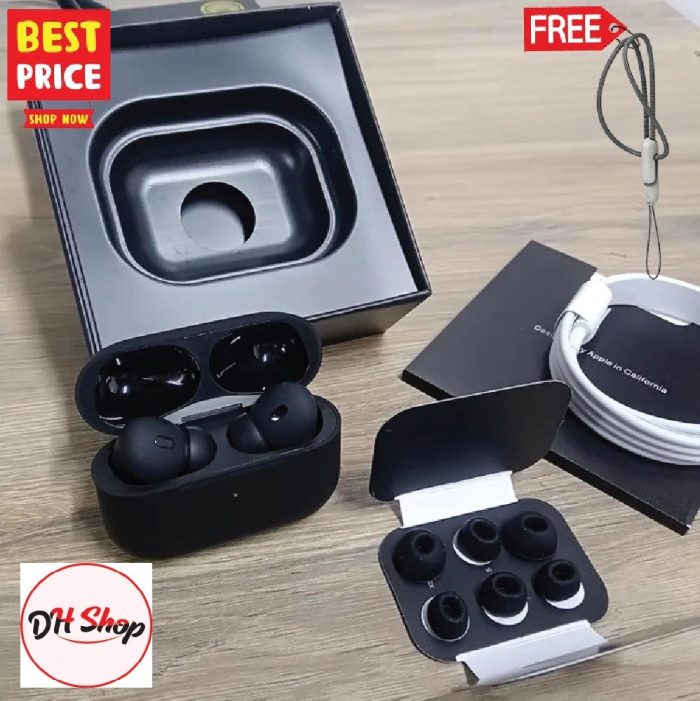 AirPods Pro (2nd Generation) ANC Dubai Copy Active Noise Reduction Bluetooth Earbuds- Black. - Image 1