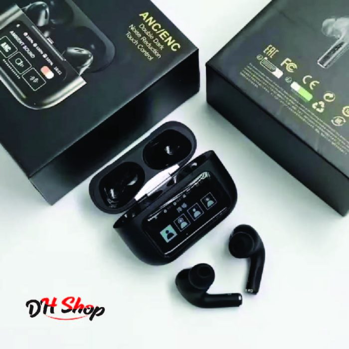 Airpods A9 Pro ANC/ENC Touch Screen Display Wireless Earbuds With Bluetooth 5.0, LCD Display, Super Bass. - Image 6