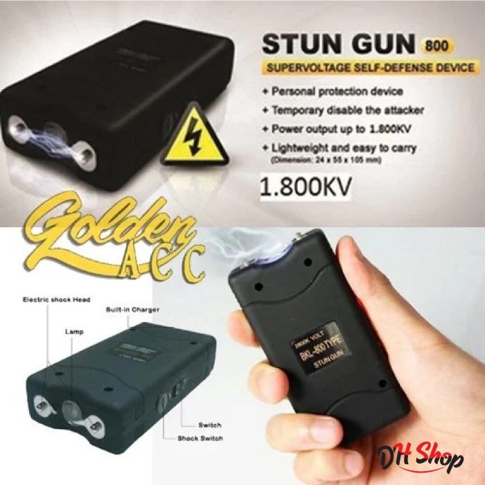 Safety Self Defense Flashlight with Electric Shock – Rechargeable – Mini Stun Gun/ ইলেকট্রিক শক গান, (801 Type, 5000k Volt) - Image 3