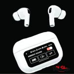 Airpods A9 Pro ANC/ENC Touch Screen Display Wireless Earbuds With Bluetooth 5.0, LCD Display, Super Bass- White - Image 2