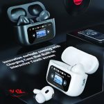 Airpods A9 Pro ANC/ENC Touch Screen Display Wireless Earbuds With Bluetooth 5.0, LCD Display, Super Bass.