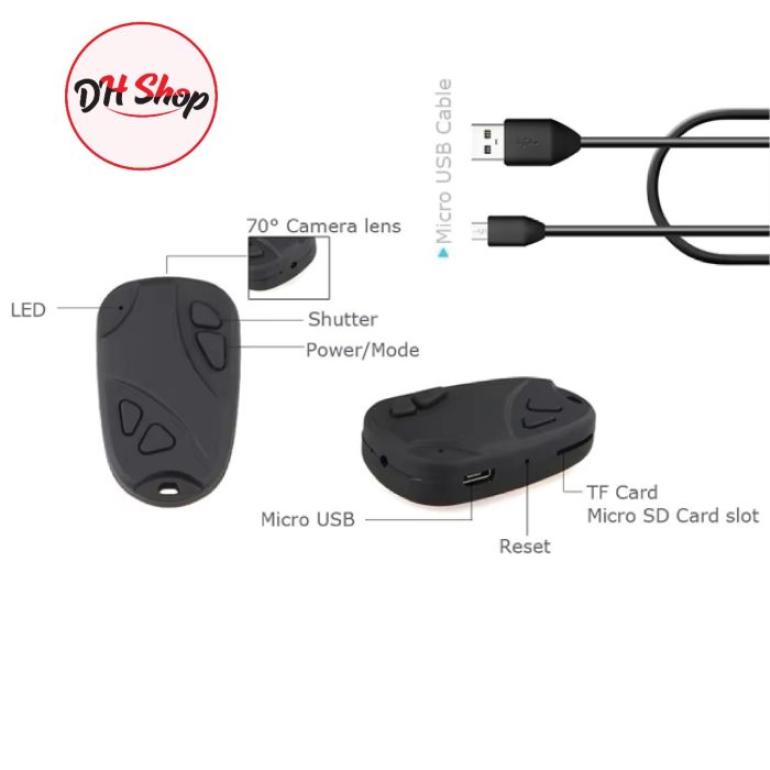 Black 1280*1024 808 Car Micro Camera Keys, For Security - Image 3
