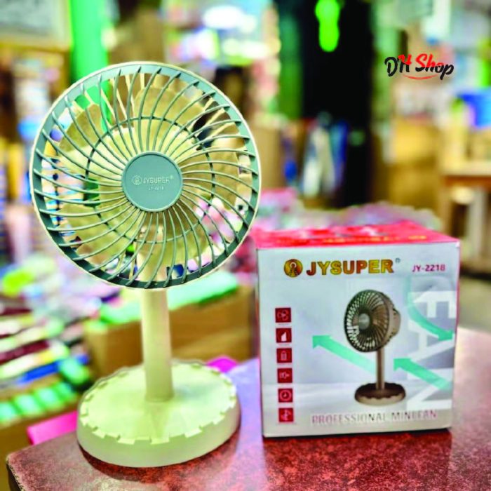 JYSUPER JY-2218 Professional Rechargeable Portable Mini Table Fan Strong Wind Left to Right Oscillating Angle 45 Degrees AC/DC - Image 2
