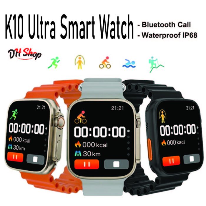 K10 Ultra Smart Watch with Sim supported (সিম সার্পোট) Big Display Wireless Charger Fitness Tracking Bluetooth connect smartwatch - Image 2