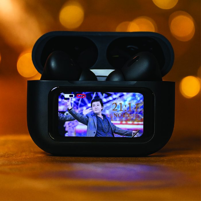 E9 Pro AirPods Touch Screen with Super Fast LED Display (ANC & ENC Apps Supported TWS) (Black) - Image 4