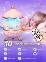 Bunny’s Carousel Remote Control Rotating LED Night Light – Starry Projector, Music & USB Rechargeable - Image 5