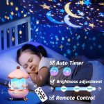 Bunny’s Carousel Remote Control Rotating LED Night Light – Starry Projector, Music & USB Rechargeable