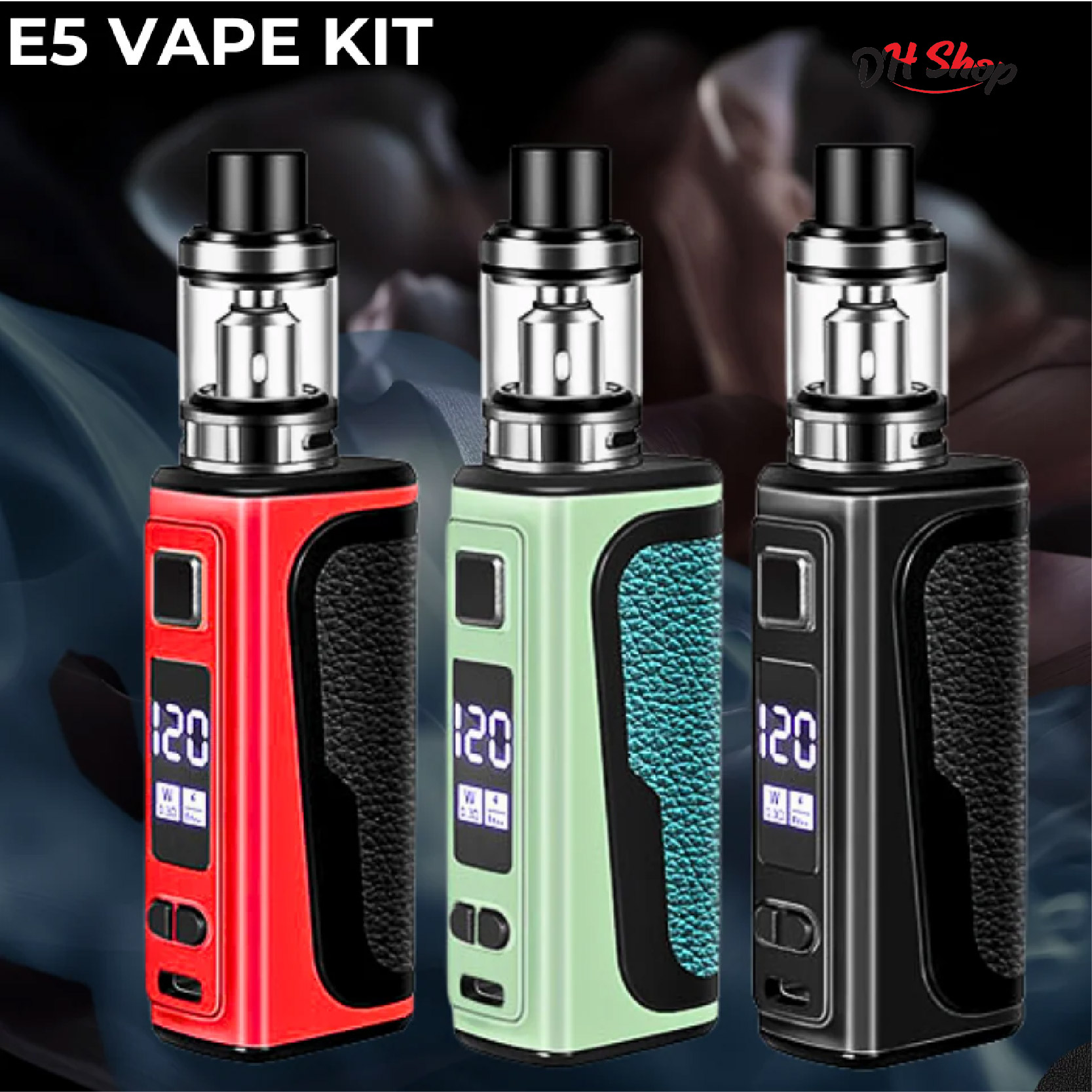 6 E5 120W Box Mod E Cigarette Vape Kit 1800mah Build-in Battery OLED Screen ভেপর (Juice FREE- 1 piece-10ml) - Image 1