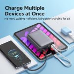 QCY PB20A 20000mAh 45W PD Fast Charging Mini Power Bank with Built-in Type C Cable (12 Months Warranty). - Image 2