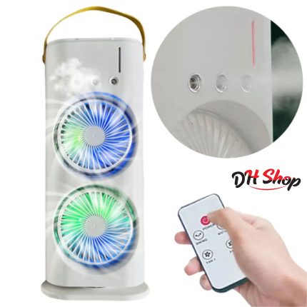 Rechargeable Remote Control Double Head Spray Cooling Fan.