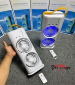 Rechargeable Remote Control Double Head Spray Cooling Fan. - Image 4